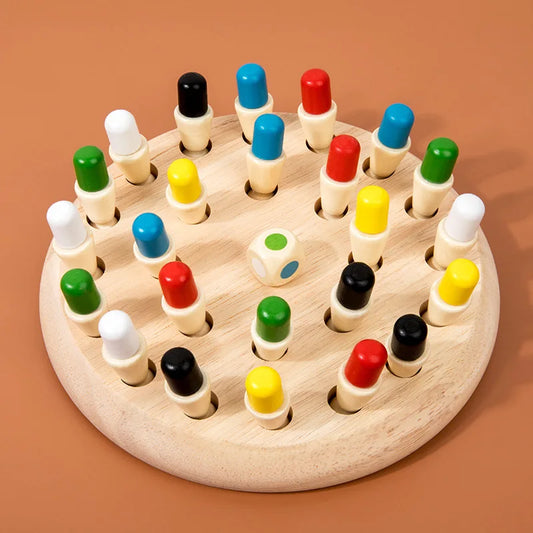 Kids Wooden Memory Match Stick Chess Fun Color Game Board Puzzles Educational Toy Montessori Cognitive Learning Toy For Children