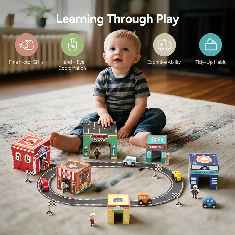 Car Building Blocks Track Accessories Children's Assembly Toy Set Develops Baby's Social Skills Early Learning Kids Toys