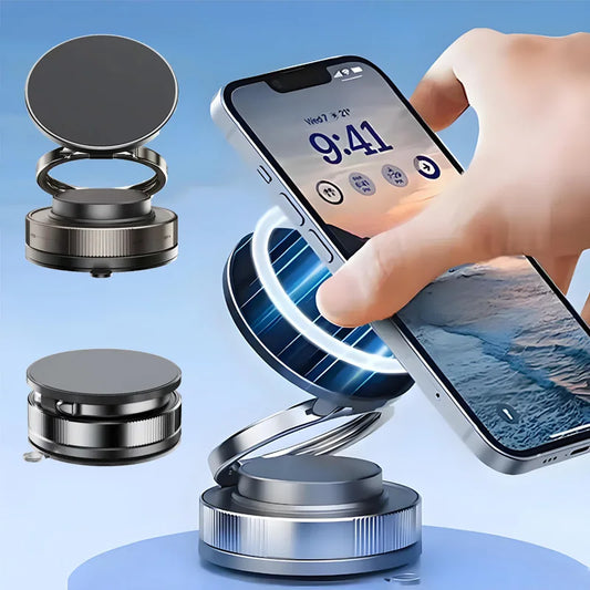 Magnetic Phone Holder for Car 360° Rotatable Foldable & Adjustable Magnetic Car Mount, Suction Cup Phone Holder for Car/Mirror