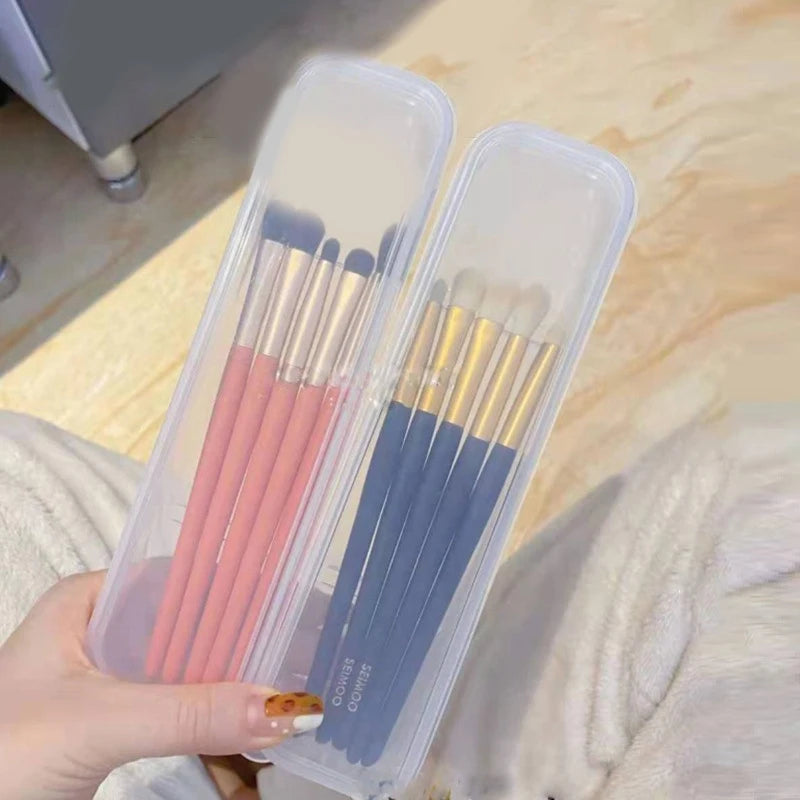 Makeup Brush Organizer Transparent With Cover Eyebrow Pencil Boxes Portable Women Cosmetic Storage Organizer Makeup Tools