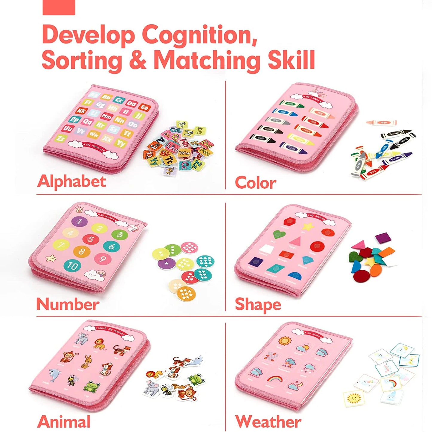 Montessori Toys Busy Board Toddler Sensory Activity Developing Board for Motor Skills， Educational Travel Activity Toys
