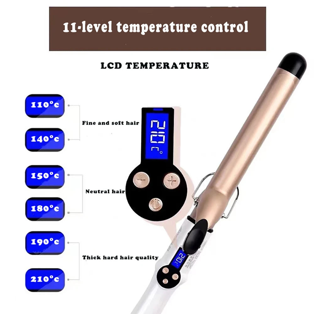 Hair Curling Iron 9mm 13mm 19mm 22mm 25mm 32mm 38mm Ceramic Hair Curler Electric Salon Styling Tool Crimping Iron