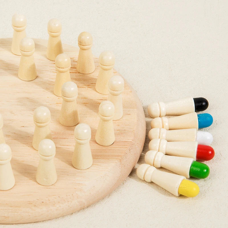 Kids Wooden Memory Match Stick Chess Fun Color Game Board Puzzles Educational Toy Montessori Cognitive Learning Toy For Children