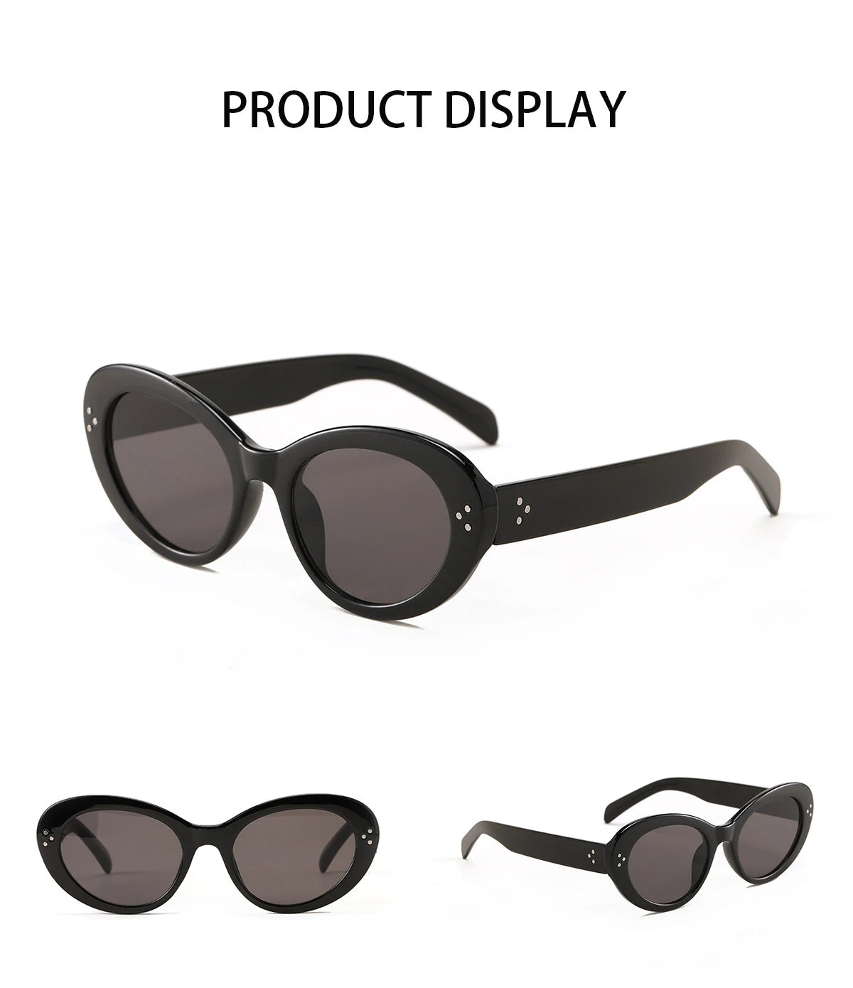 Trendy Oval Sunglasses For Women 2024 Summer Black Shades Sunglasses Womens Brand Designer Fashion Luxury Glasses Eyewear UV400