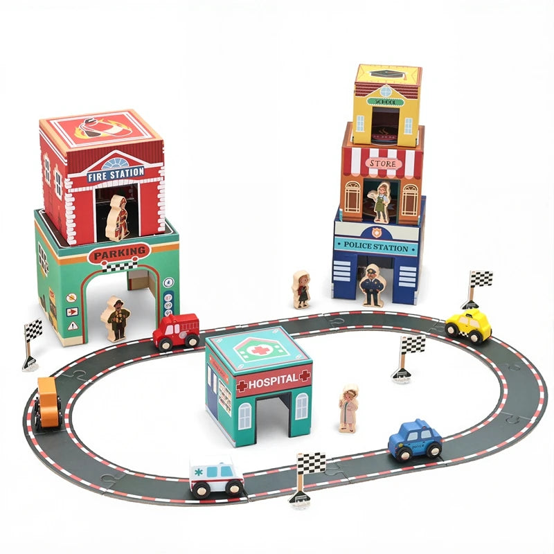 Car Building Blocks Track Accessories Children's Assembly Toy Set Develops Baby's Social Skills Early Learning Kids Toys