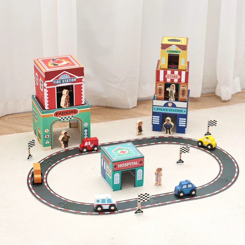 Car Building Blocks Track Accessories Children's Assembly Toy Set Develops Baby's Social Skills Early Learning Kids Toys