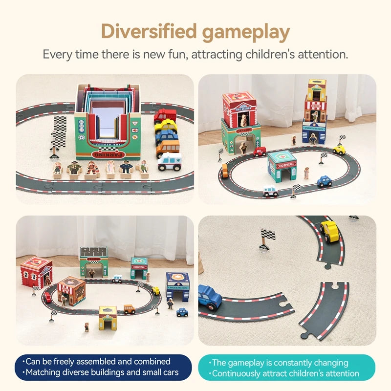 Car Building Blocks Track Accessories Children's Assembly Toy Set Develops Baby's Social Skills Early Learning Kids Toys