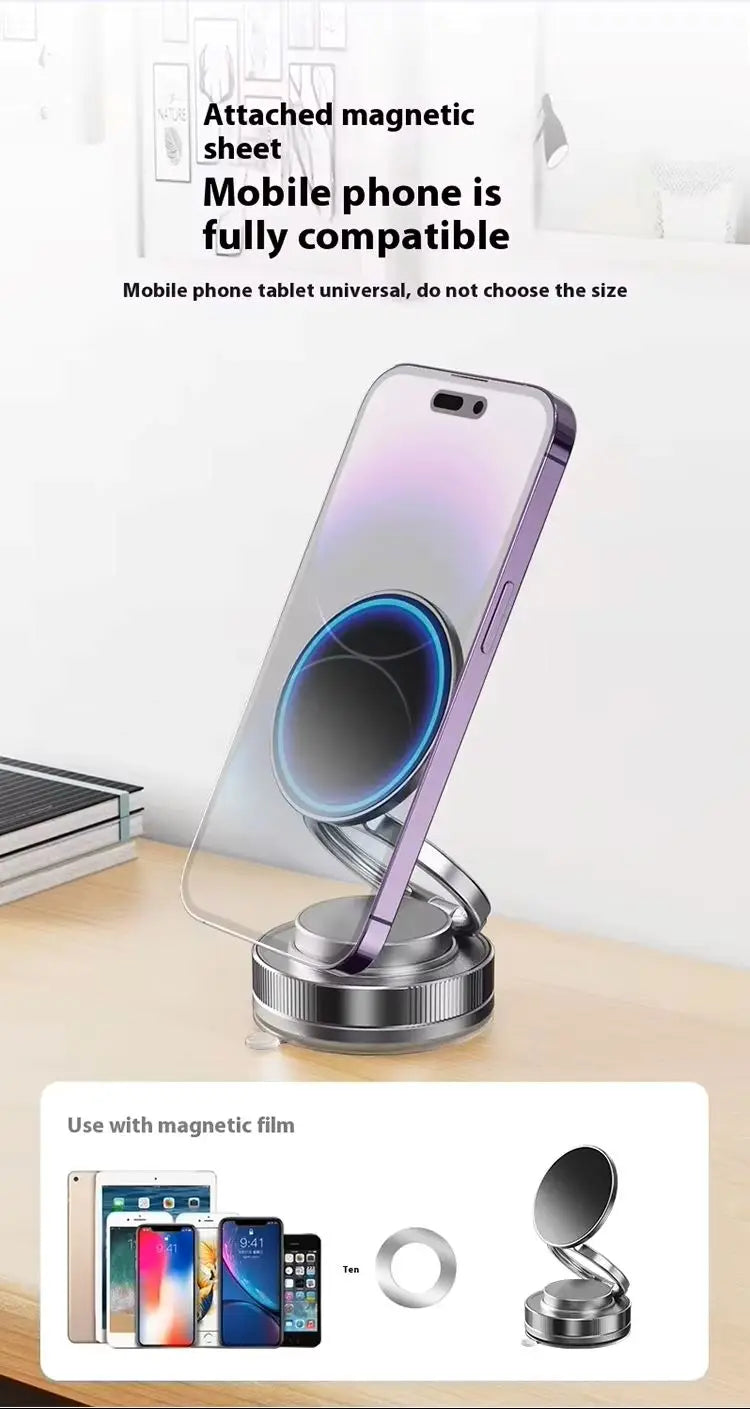 Magnetic Phone Holder for Car 360° Rotatable Foldable & Adjustable Magnetic Car Mount, Suction Cup Phone Holder for Car/Mirror