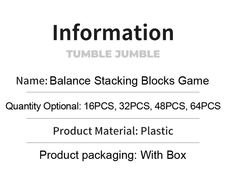 Balance Stacking Board Games Buliding Blocks Adults Kids Tower Block Bricks Toys For Boys Girls Puzzle Toy Family Parties Games