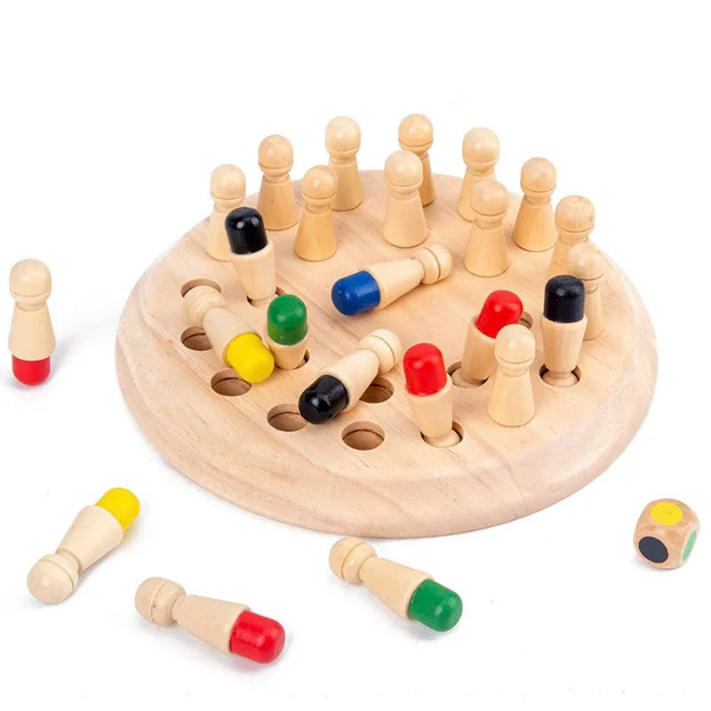 Kids Wooden Memory Match Stick Chess Fun Color Game Board Puzzles Educational Toy Montessori Cognitive Learning Toy For Children