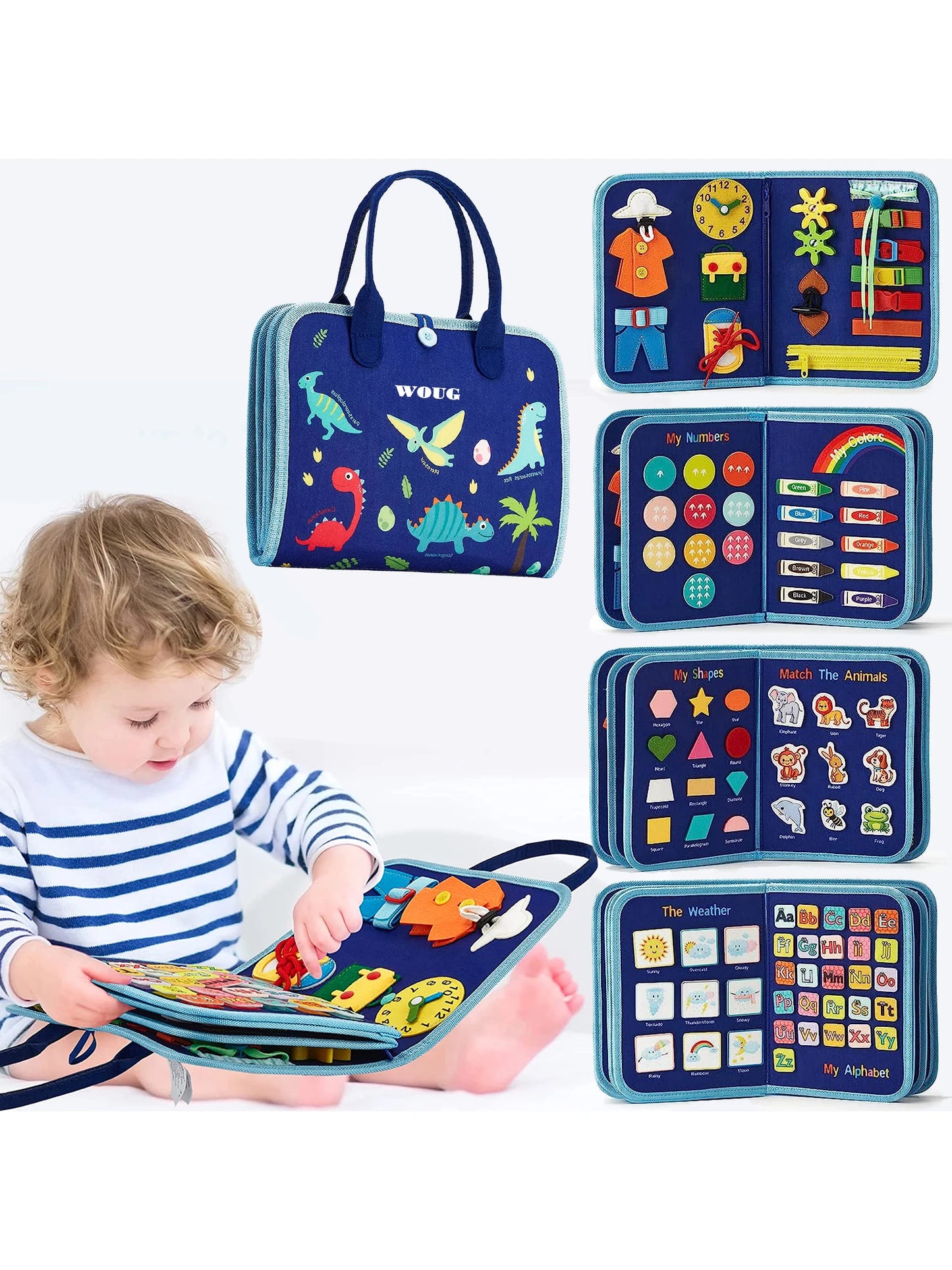 Montessori Toys Busy Board Toddler Sensory Activity Developing Board for Motor Skills， Educational Travel Activity Toys
