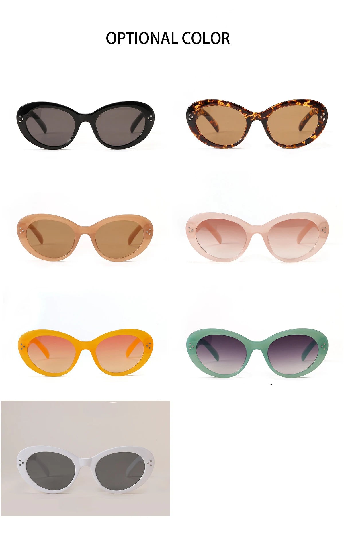 Trendy Oval Sunglasses For Women 2024 Summer Black Shades Sunglasses Womens Brand Designer Fashion Luxury Glasses Eyewear UV400