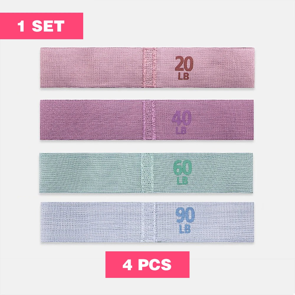 Yoga Resistance Bands Polyester Material Stretch Bands for Fitness Squats and Butt Exercises 4 Resistance Levels 20-90LB