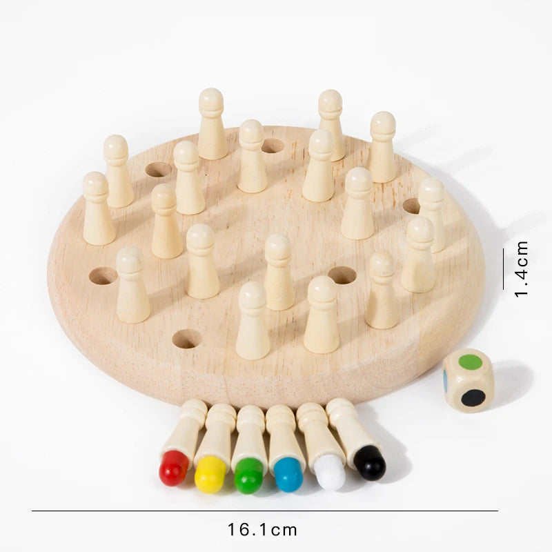 Kids Wooden Memory Match Stick Chess Fun Color Game Board Puzzles Educational Toy Montessori Cognitive Learning Toy For Children