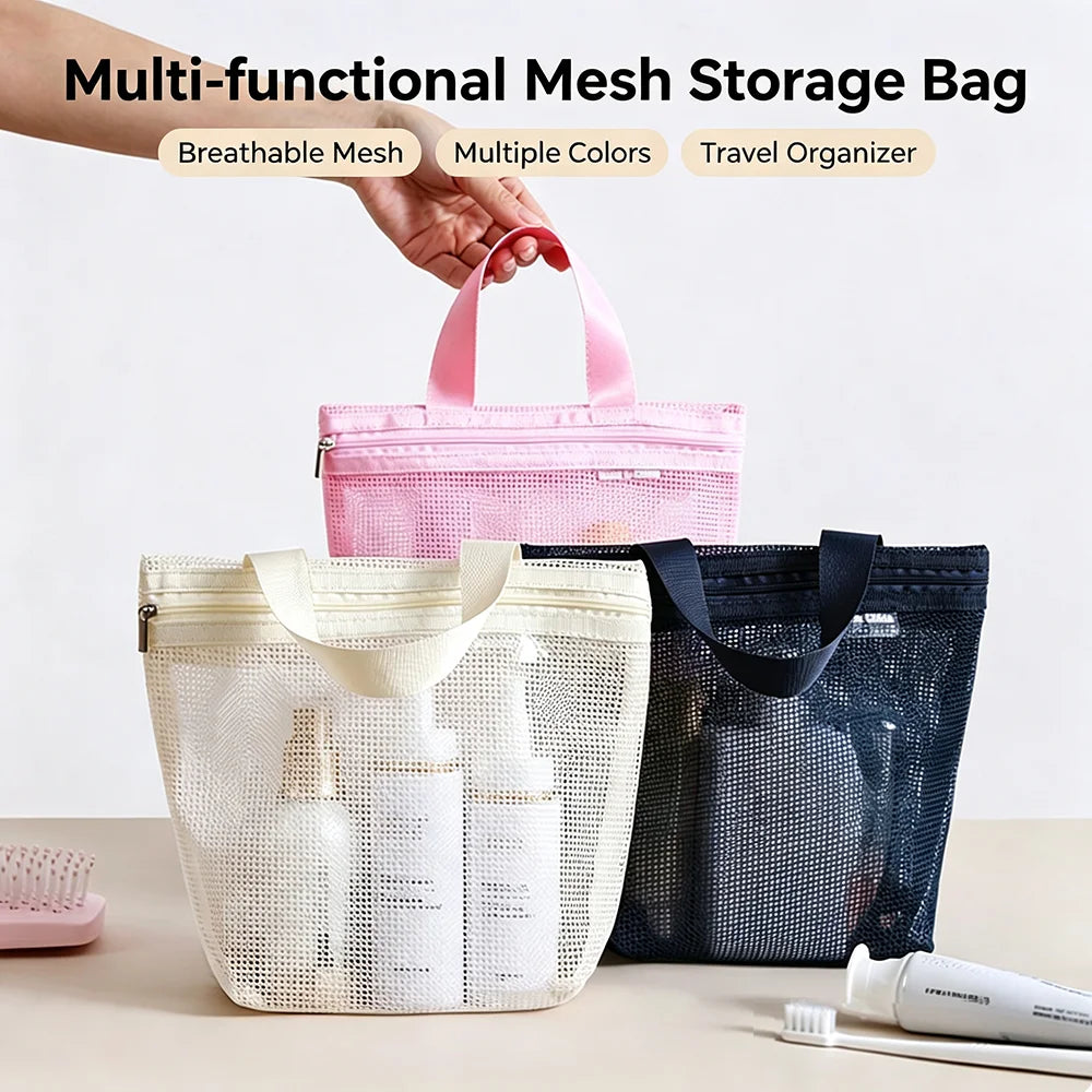 Portable Toiletry Storage Bags Mesh Travel Makeup Handheld Bags Makeup Underwear Storage Bag Travel Bag Toiletry Bag