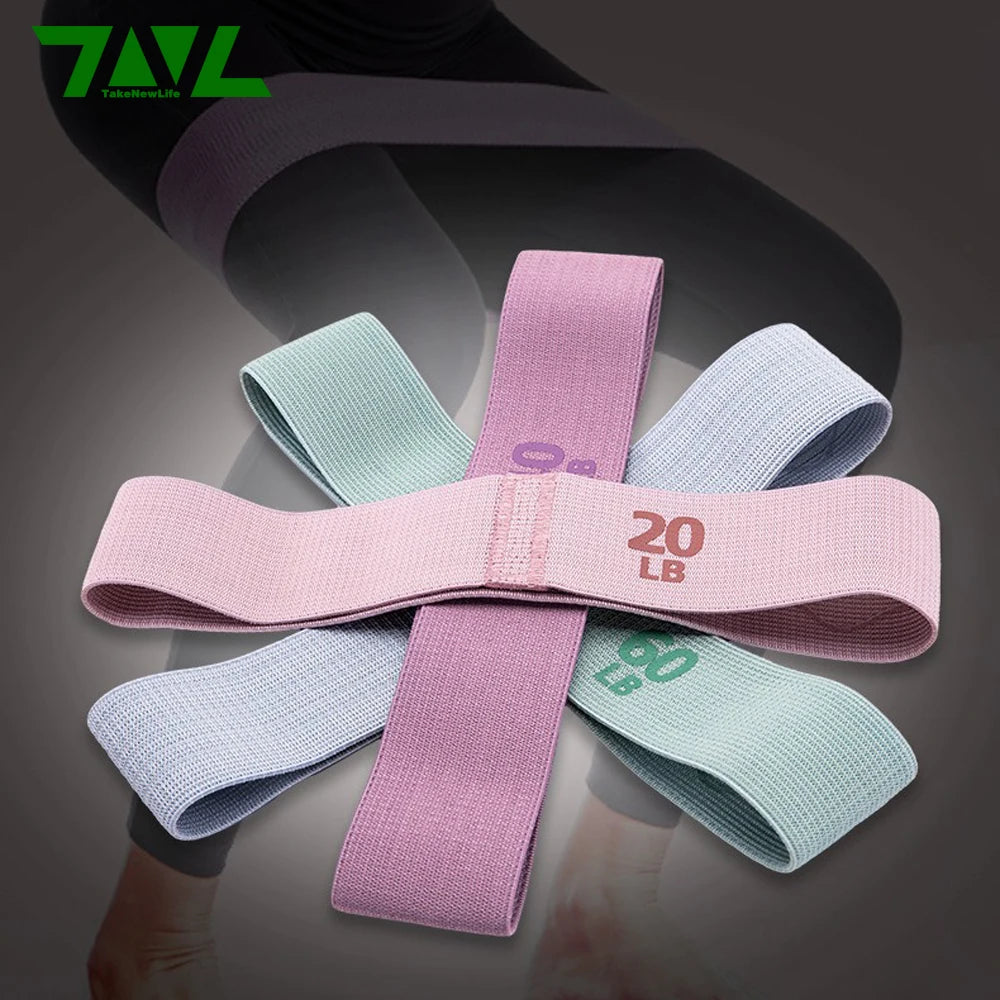 Yoga Resistance Bands Polyester Material Stretch Bands for Fitness Squats and Butt Exercises 4 Resistance Levels 20-90LB
