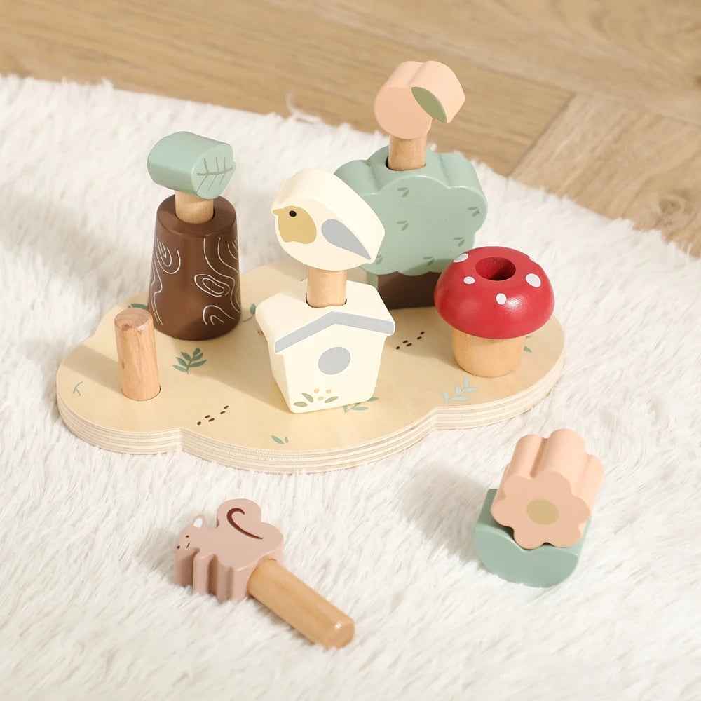 Baby Montessori Educational Toys Toddler Kids Creative Games Wooden Toys Set Plant Animal Funny Toys For 0-6 Year Old Children