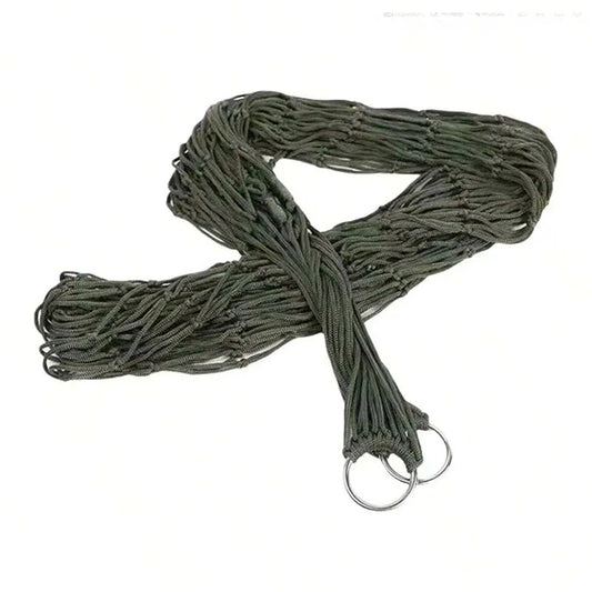 Outdoor Gear - Thickened Mesh Camping Hammock, Nylon Rope Single-Person Mesh Hammock