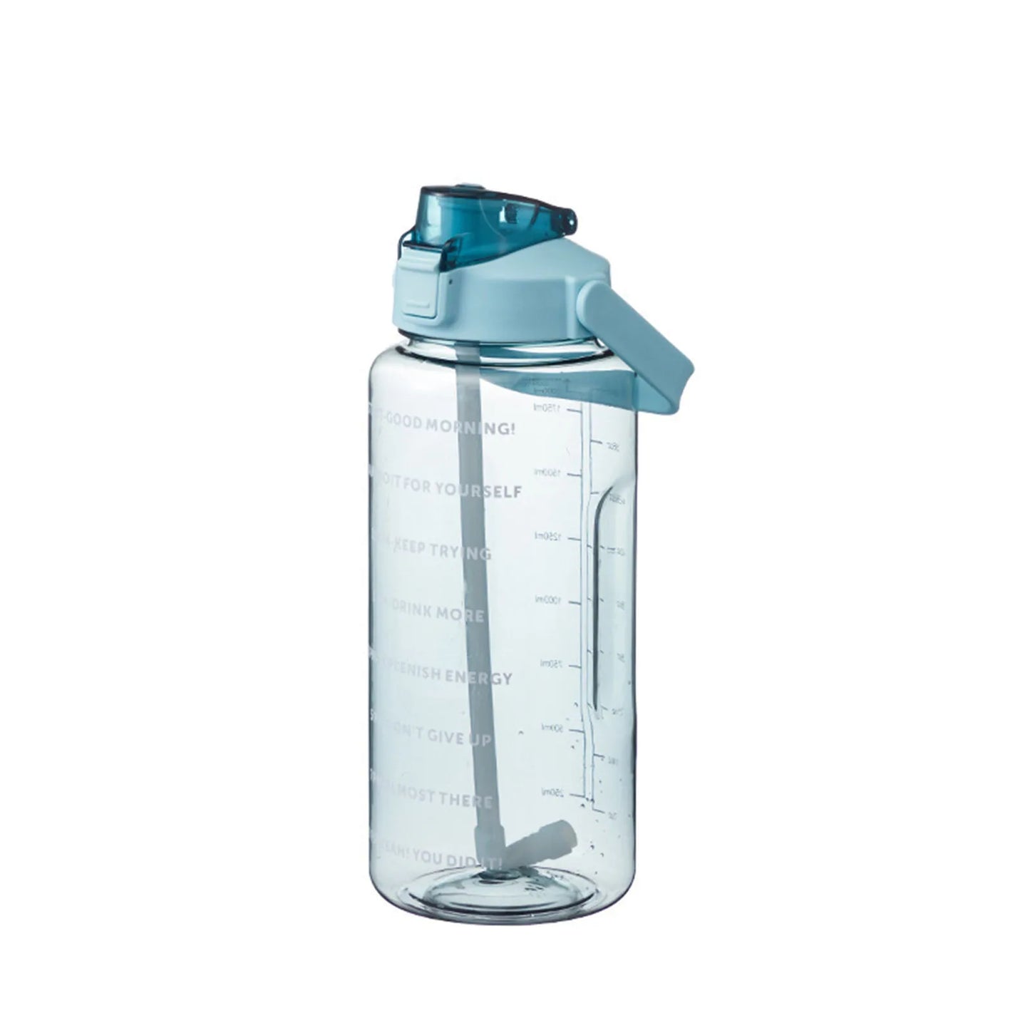 2000ml Large Capacity Sports Water Bottle Portable Water Bottle For Outdoor Commuting Includes Stickers Straw Leak-Proof Design