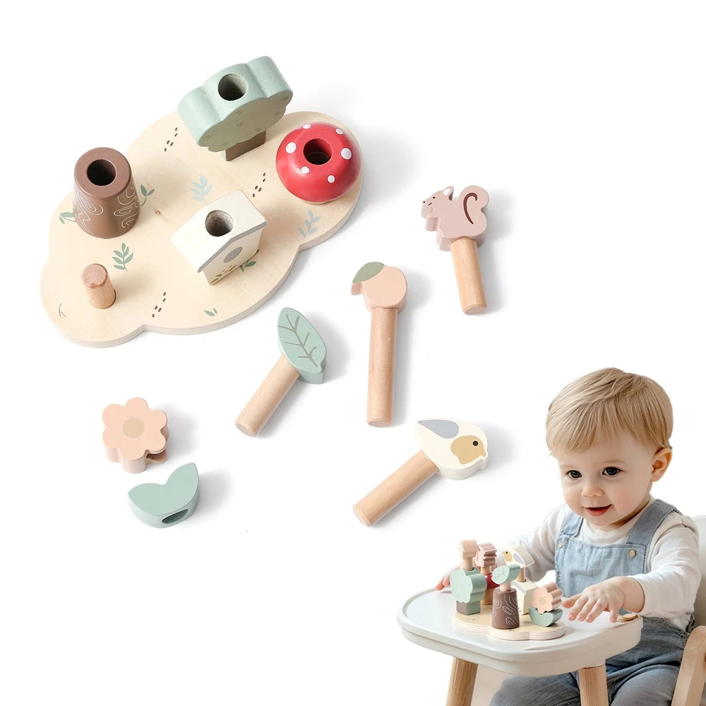 Baby Montessori Educational Toys Toddler Kids Creative Games Wooden Toys Set Plant Animal Funny Toys For 0-6 Year Old Children