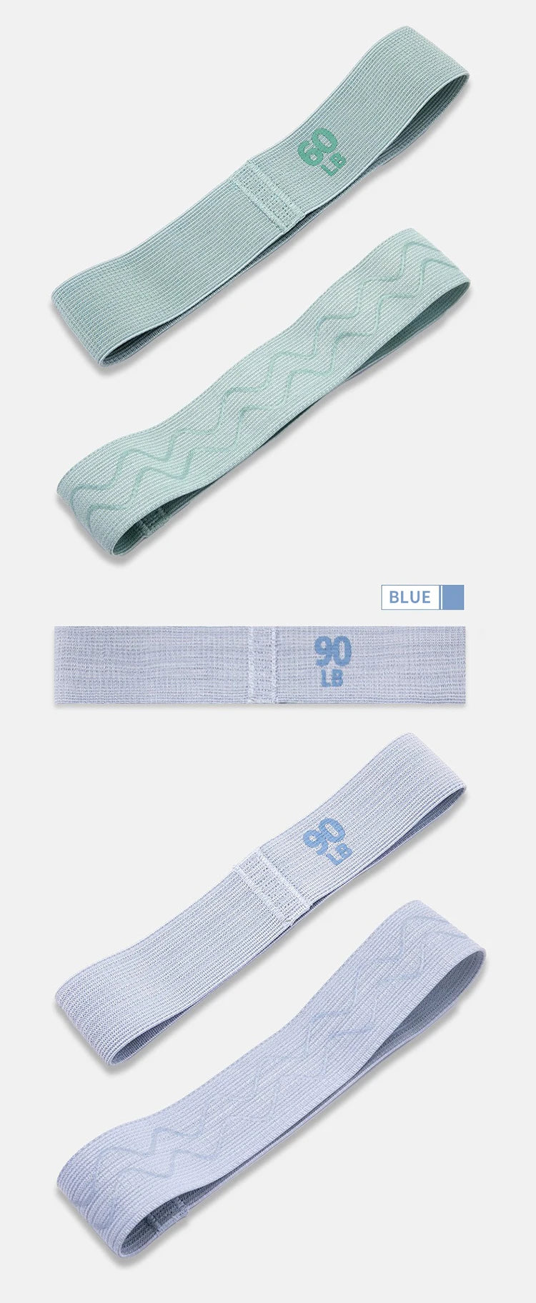 Yoga Resistance Bands Polyester Material Stretch Bands for Fitness Squats and Butt Exercises 4 Resistance Levels 20-90LB