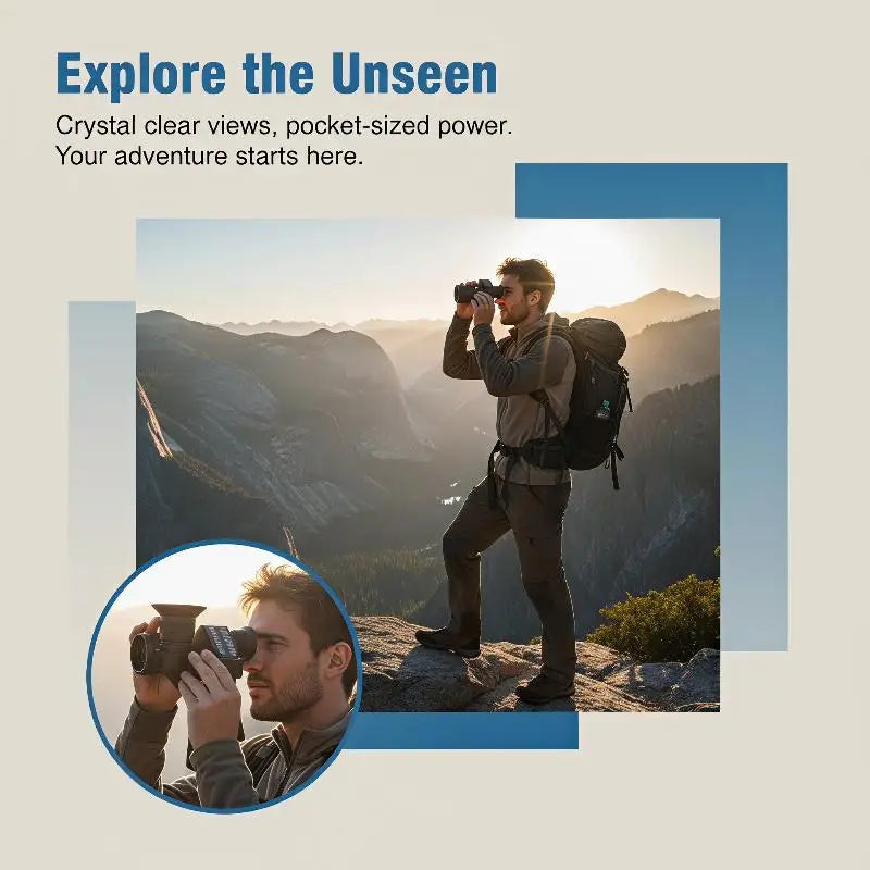 Outdoor Portable Gear Essential Equipment For Hiking Camping Travel 1000X20 Mini Pocket Monocular Clear HD View Lightweight