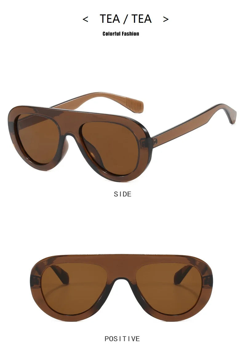 Trendy Sunglasses for Women Men Retro Round Sunglass Flat Top Designer Stylish Frame Sun Glasses Shades Vintage Unisex Eyewear