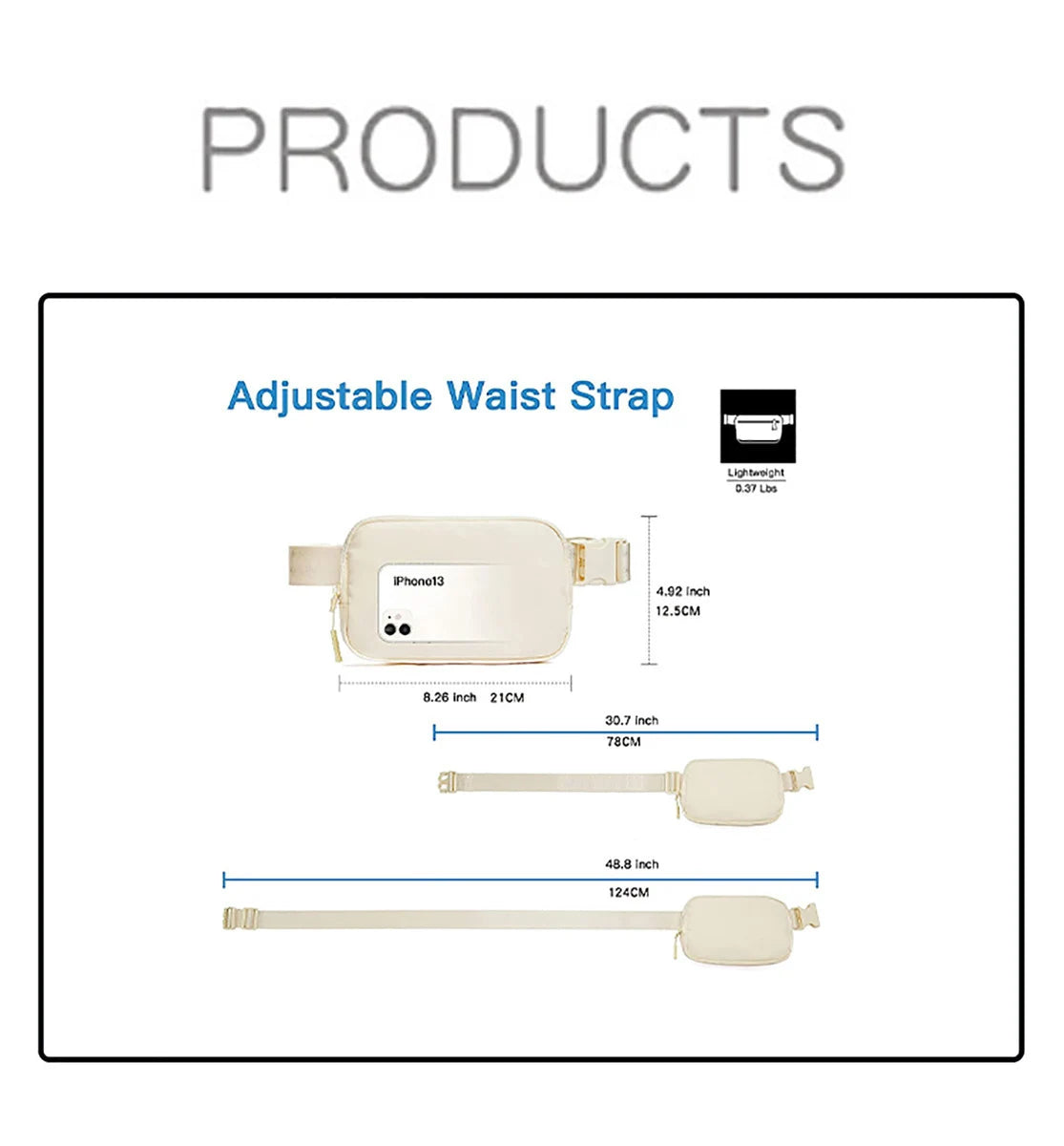 Fanny Pack Belt Bag Women Men Same Style Waterproof Waist Bag Adjustables Crossbody Outdoor Sports Mobile Phone Holder