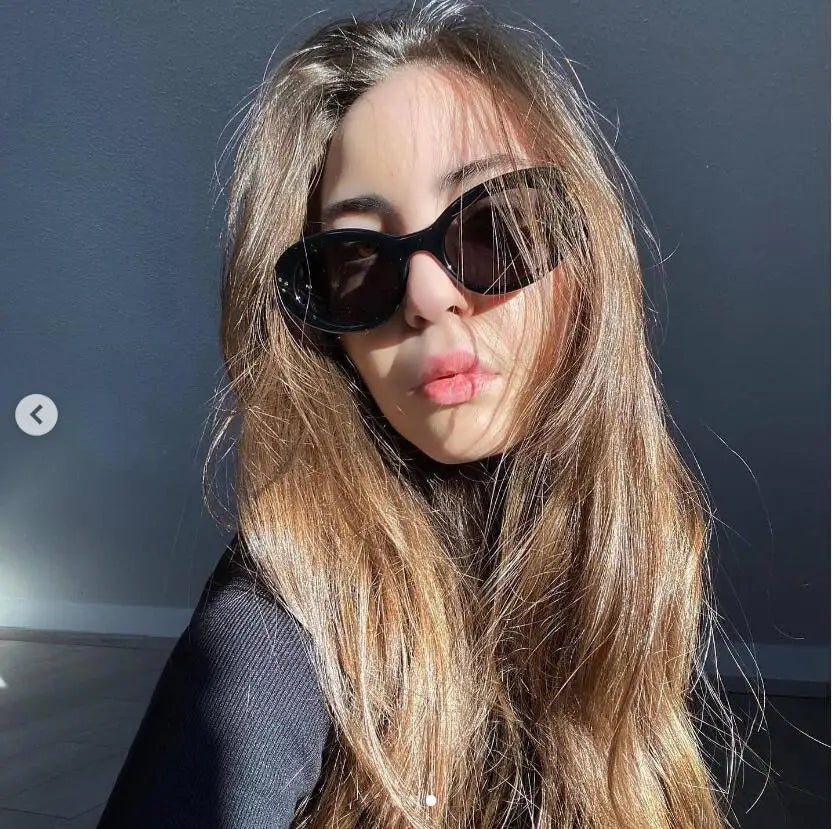 Trendy Oval Sunglasses For Women 2024 Summer Black Shades Sunglasses Womens Brand Designer Fashion Luxury Glasses Eyewear UV400