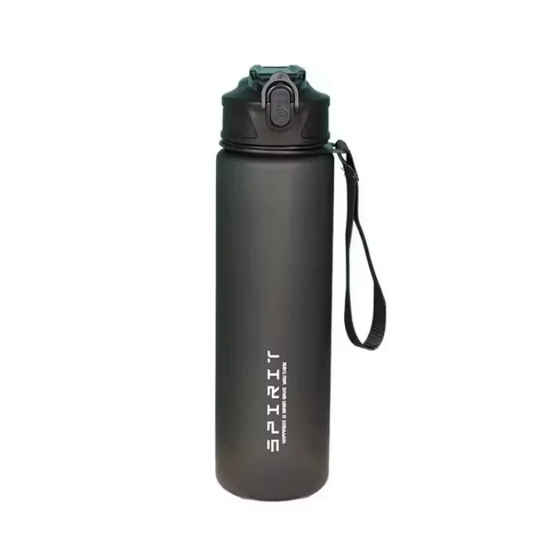 Portable Sports Water Bottle with Time Scale and Straw Leakproof Motivational Water Cup for Outdoor Fitness Camping School