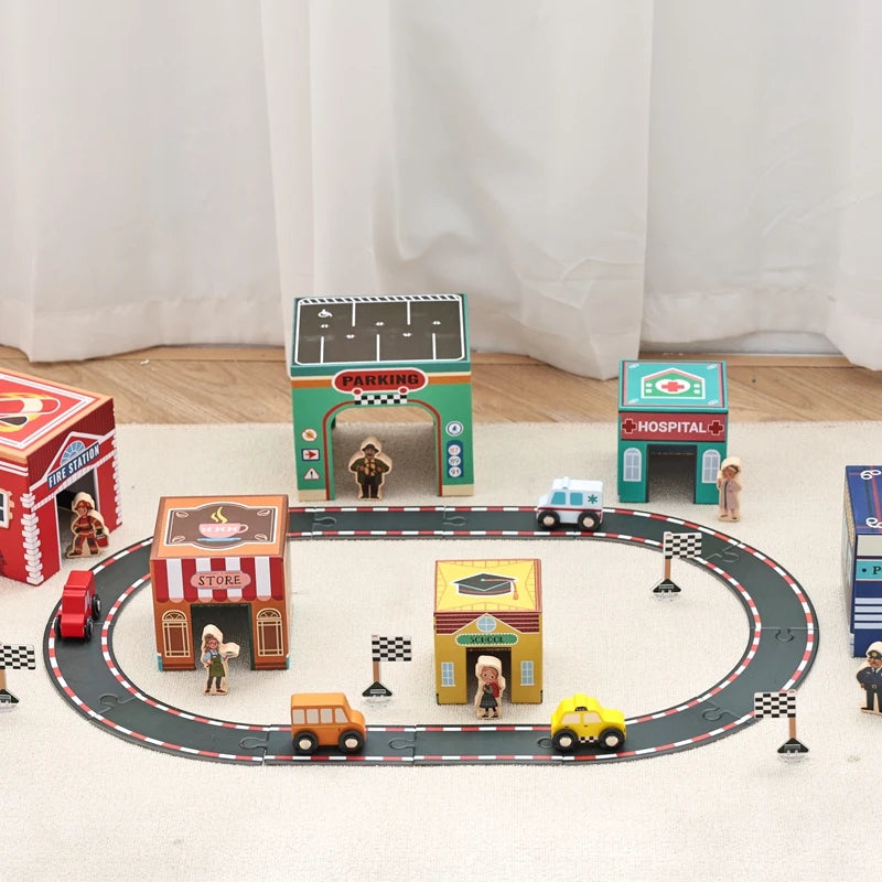 Car Building Blocks Track Accessories Children's Assembly Toy Set Develops Baby's Social Skills Early Learning Kids Toys