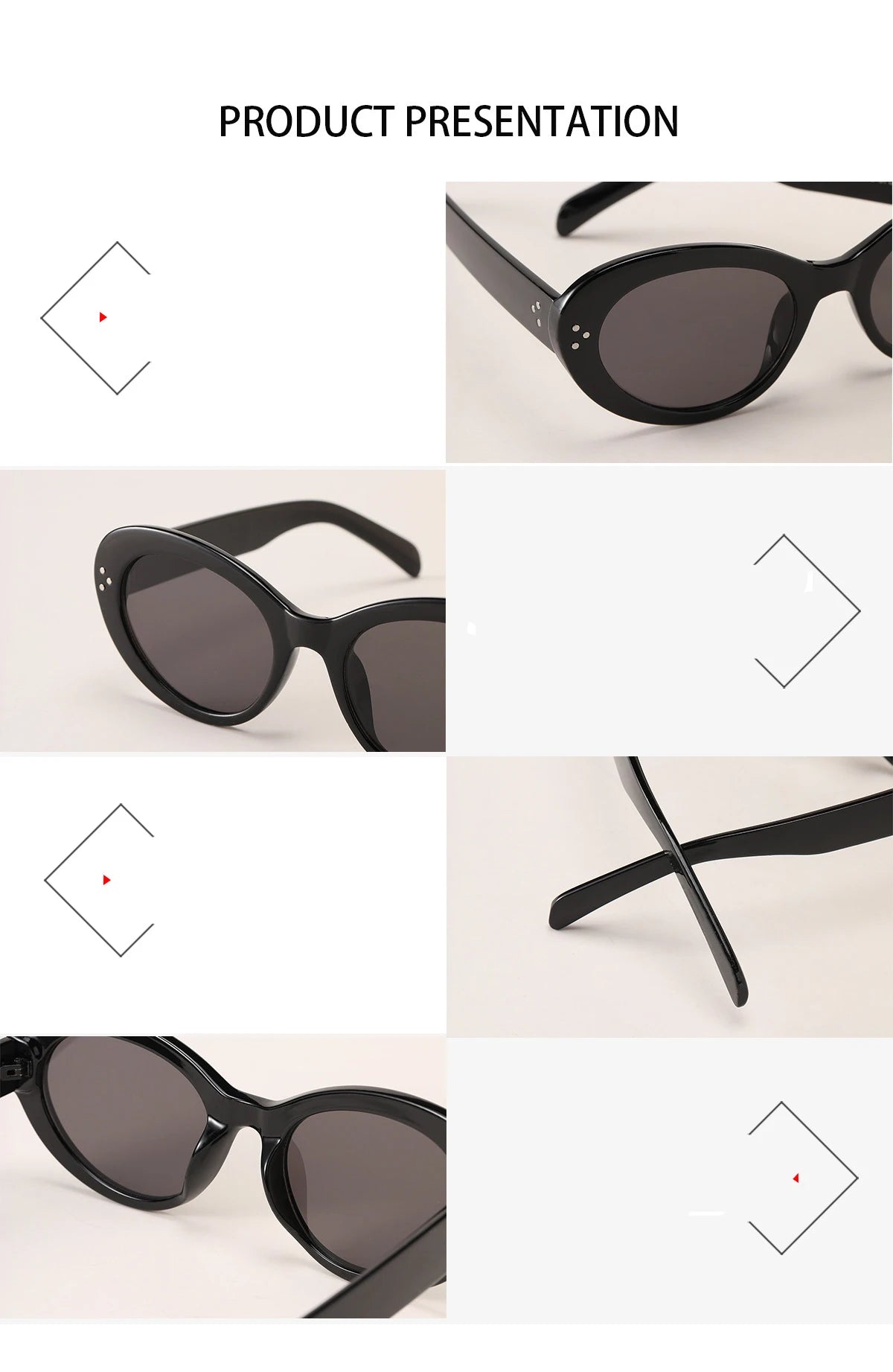 Trendy Oval Sunglasses For Women 2024 Summer Black Shades Sunglasses Womens Brand Designer Fashion Luxury Glasses Eyewear UV400