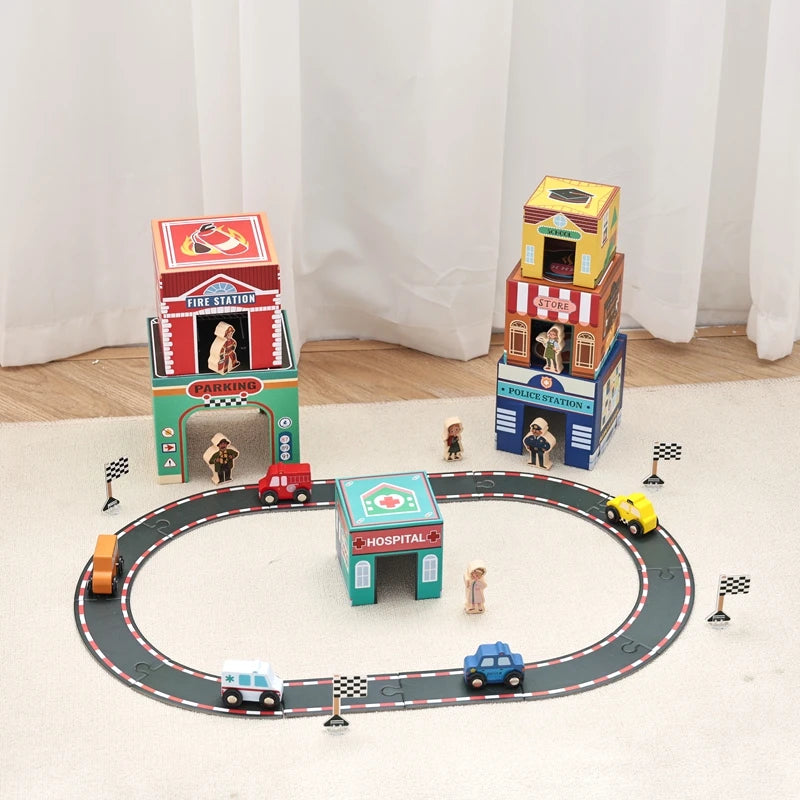 Car Building Blocks Track Accessories Children's Assembly Toy Set Develops Baby's Social Skills Early Learning Kids Toys