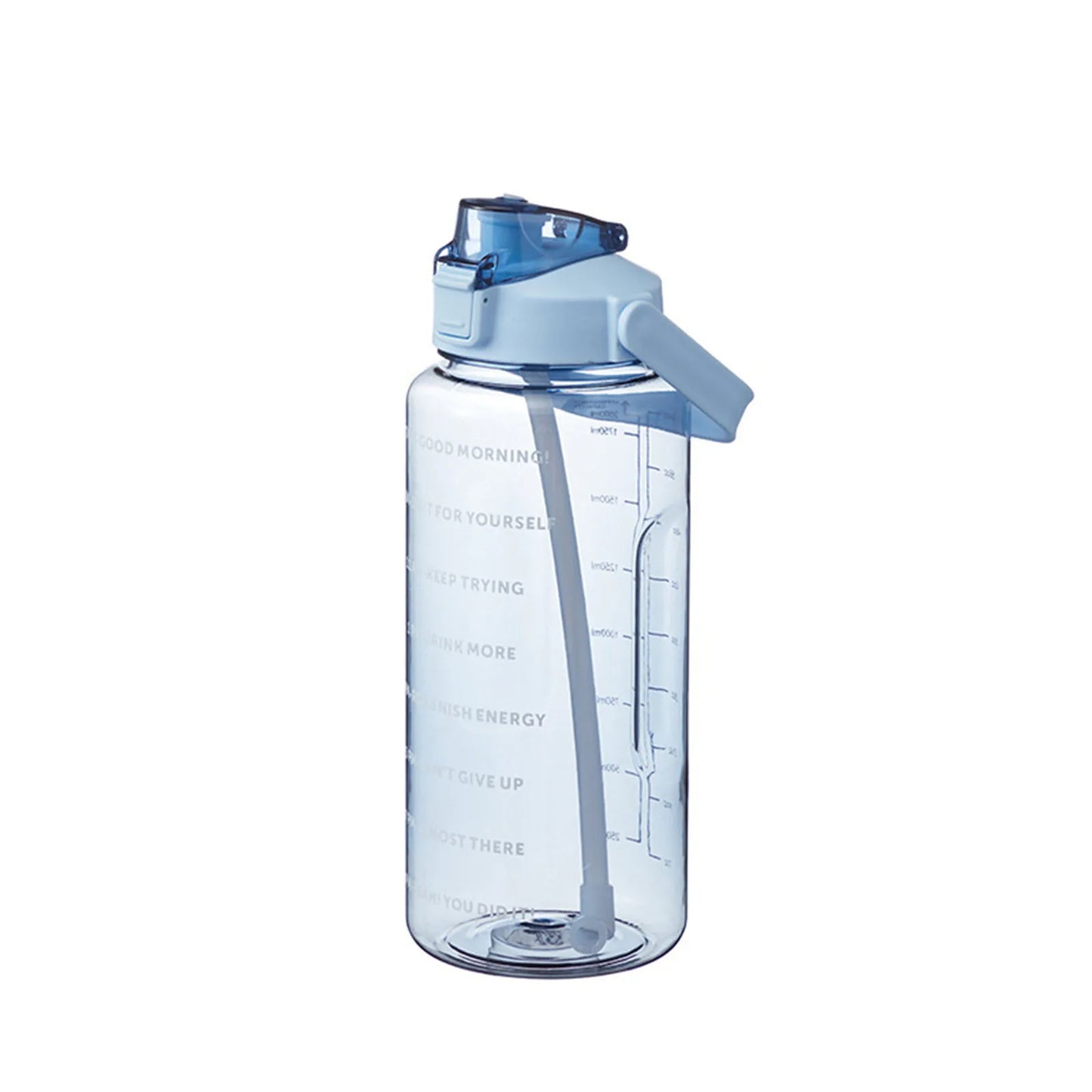 2000ml Large Capacity Sports Water Bottle Portable Water Bottle For Outdoor Commuting Includes Stickers Straw Leak-Proof Design