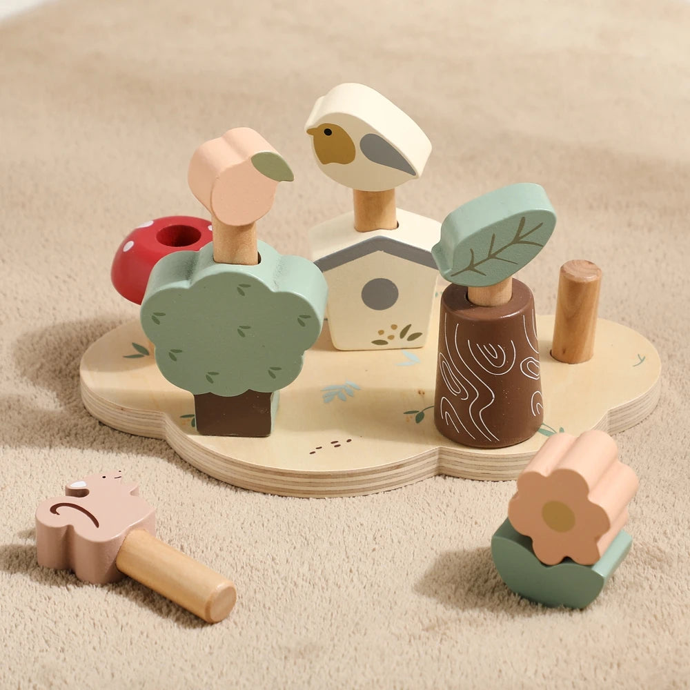 Baby Montessori Educational Toys Toddler Kids Creative Games Wooden Toys Set Plant Animal Funny Toys For 0-6 Year Old Children