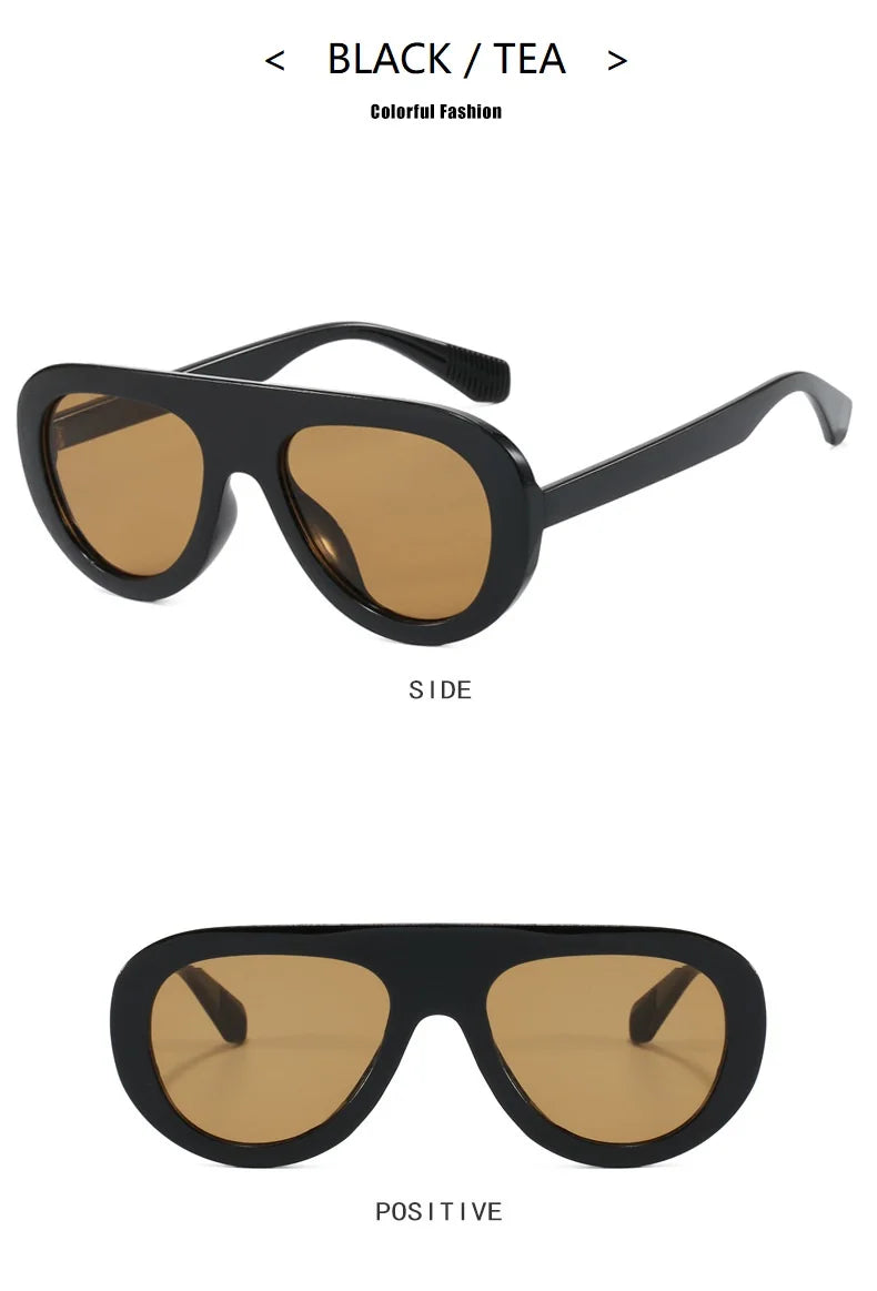 Trendy Sunglasses for Women Men Retro Round Sunglass Flat Top Designer Stylish Frame Sun Glasses Shades Vintage Unisex Eyewear