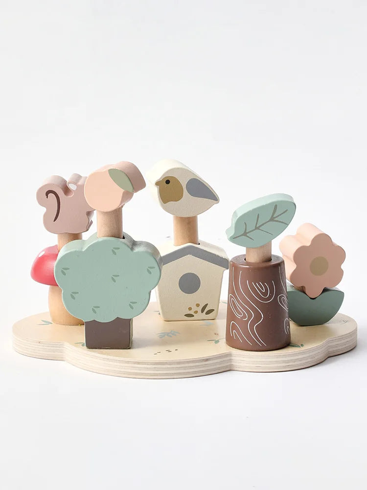 Baby Montessori Educational Toys Toddler Kids Creative Games Wooden Toys Set Plant Animal Funny Toys For 0-6 Year Old Children