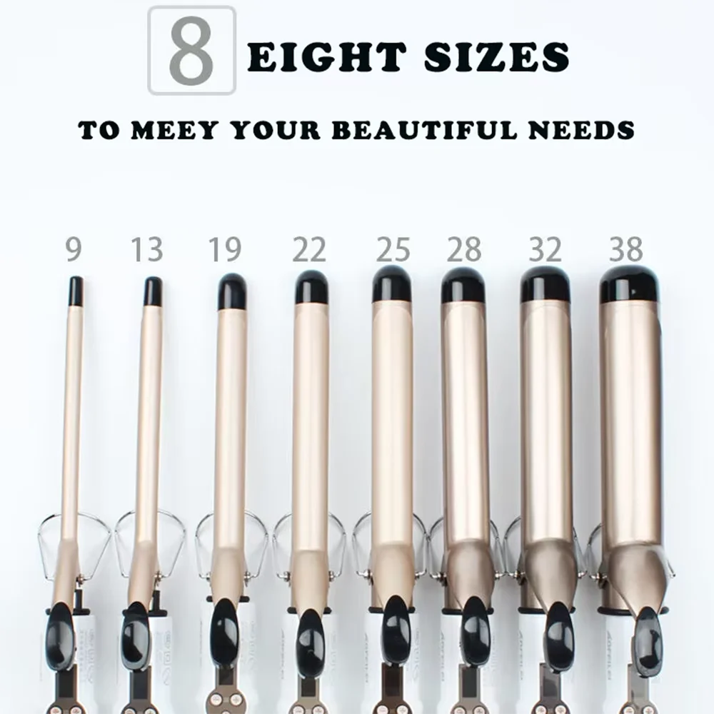 Hair Curling Iron 9mm 13mm 19mm 22mm 25mm 32mm 38mm Ceramic Hair Curler Electric Salon Styling Tool Crimping Iron