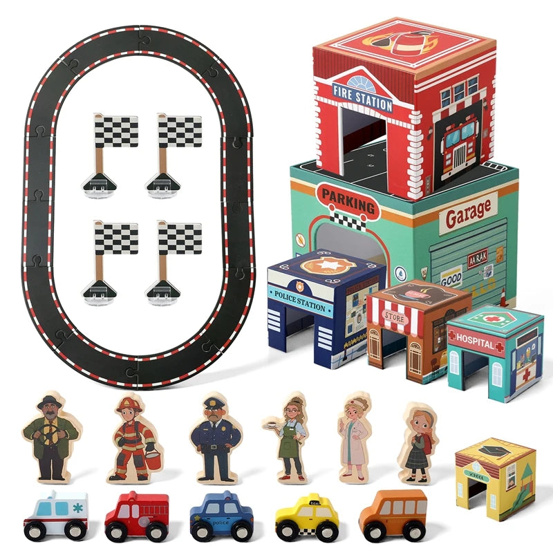Car Building Blocks Track Accessories Children's Assembly Toy Set Develops Baby's Social Skills Early Learning Kids Toys