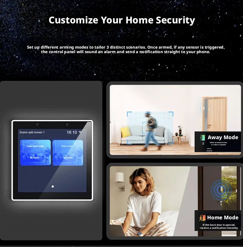 Smart Home 86 Multi Functional Central Control Screen WiFi Switch Panel Touch Screen Home Security Zigbee Voice Gateway