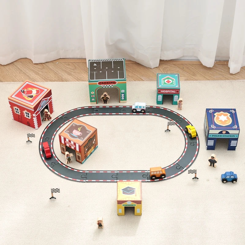 Car Building Blocks Track Accessories Children's Assembly Toy Set Develops Baby's Social Skills Early Learning Kids Toys