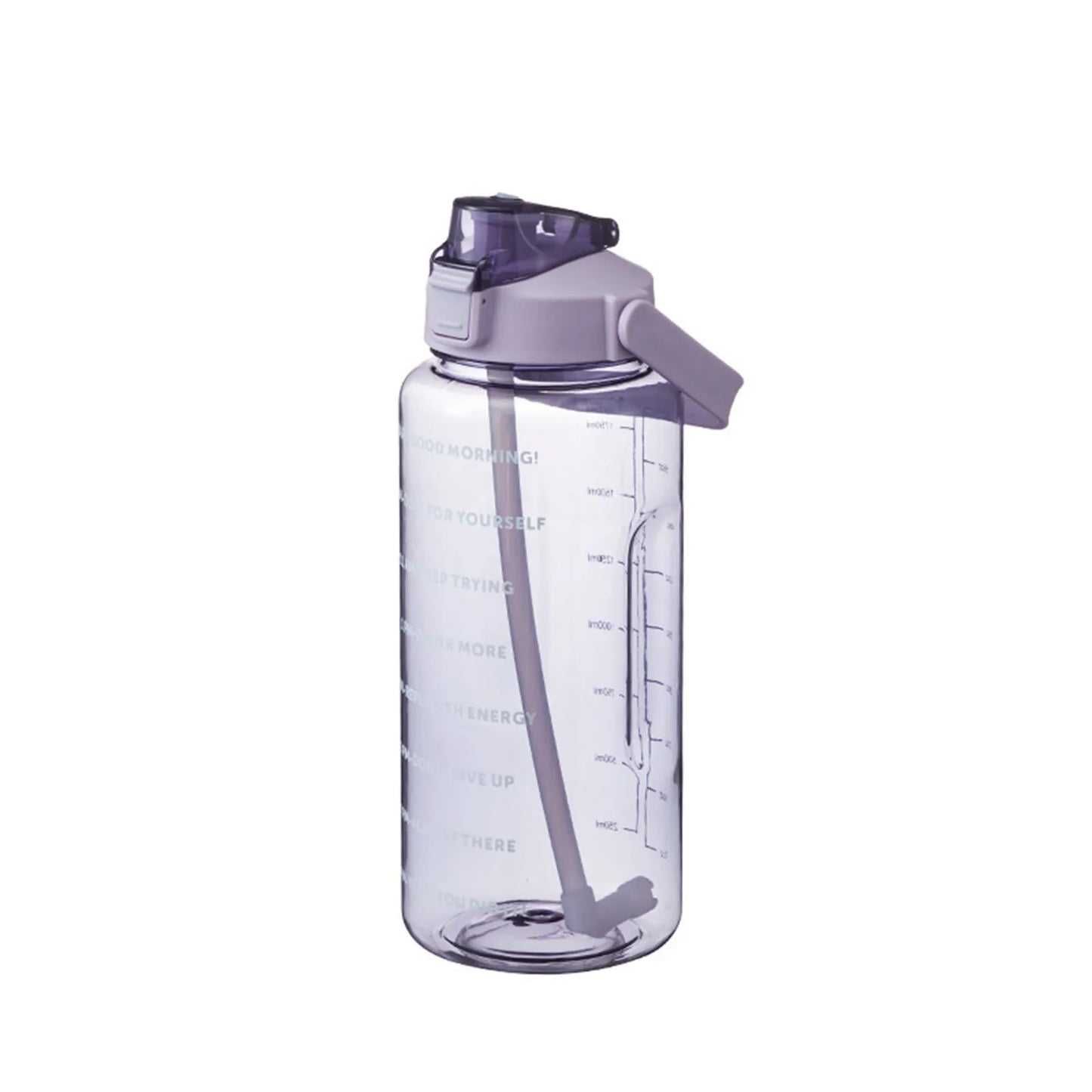 2000ml Large Capacity Sports Water Bottle Portable Water Bottle For Outdoor Commuting Includes Stickers Straw Leak-Proof Design