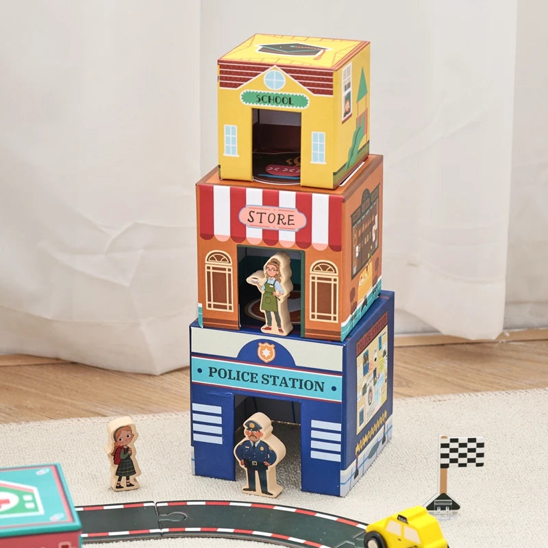 Car Building Blocks Track Accessories Children's Assembly Toy Set Develops Baby's Social Skills Early Learning Kids Toys