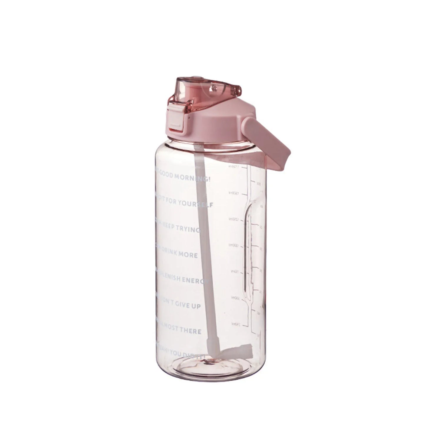 2000ml Large Capacity Sports Water Bottle Portable Water Bottle For Outdoor Commuting Includes Stickers Straw Leak-Proof Design