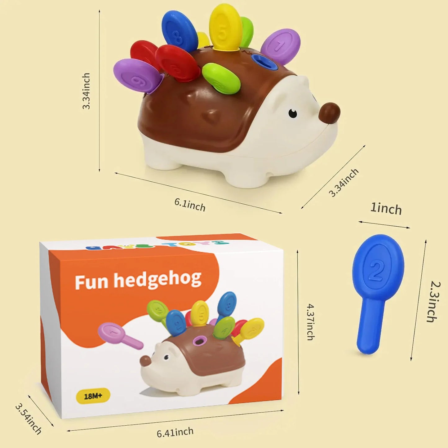 Hedgehog Montessori Educational Toy Fine Motor Toys for Toddlers Learning Counting & Training Develop Concentration Sensory Gift