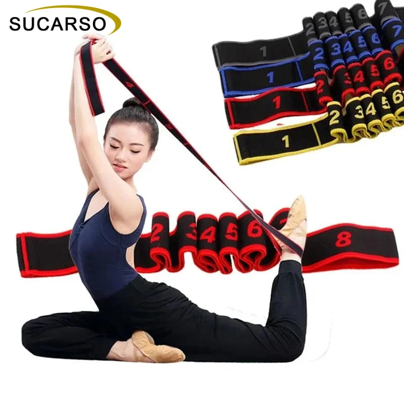 Elastic Yoga Stretching Strap Ballet Dance Leg Stretching Band Beginner Pilates Dance Gymnastics Loop Strap Belt Fitness Sport
