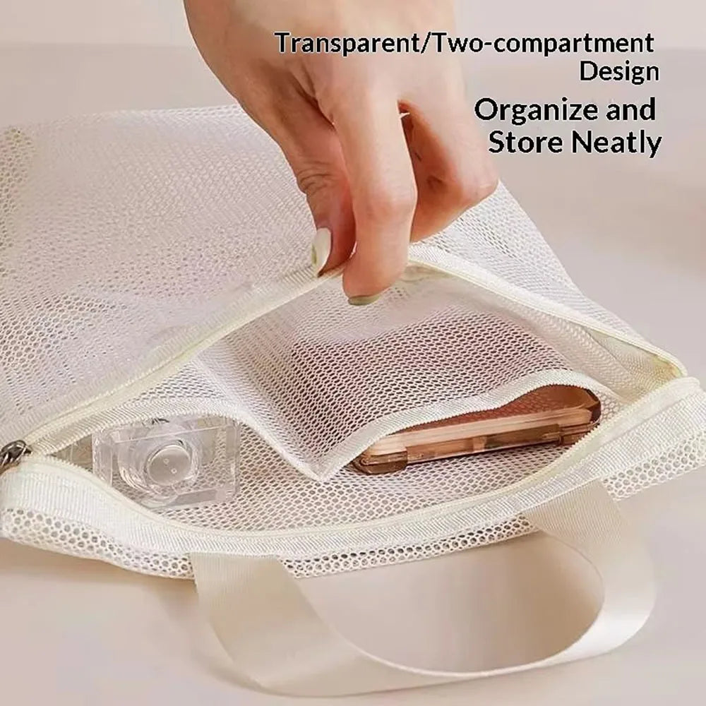 Portable Toiletry Storage Bags Mesh Travel Makeup Handheld Bags Makeup Underwear Storage Bag Travel Bag Toiletry Bag
