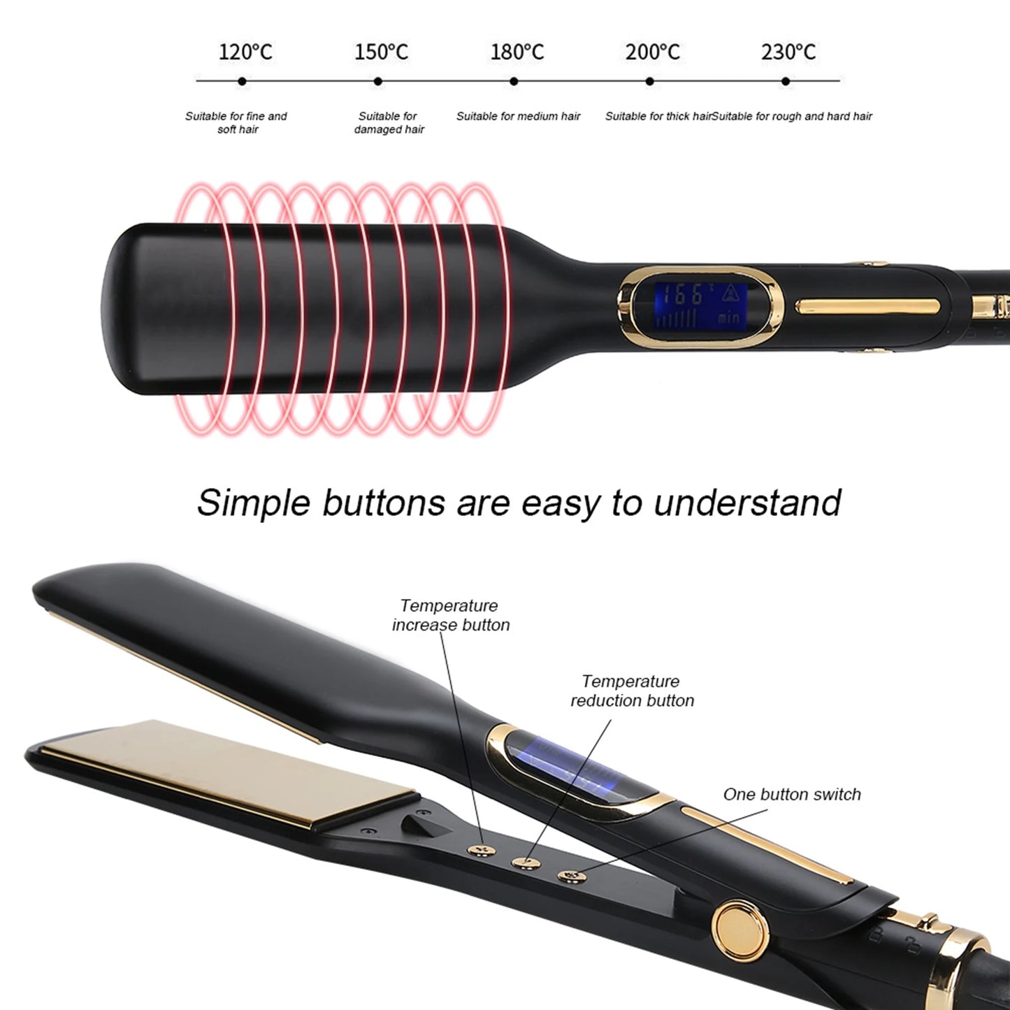 Electric Hair Straightener Hair Curler 55W 50-60hz ABS Professional Hair Styling Tool Hair Straightener for Salon