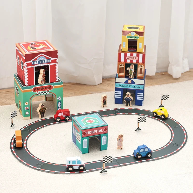 Car Building Blocks Track Accessories Children's Assembly Toy Set Develops Baby's Social Skills Early Learning Kids Toys