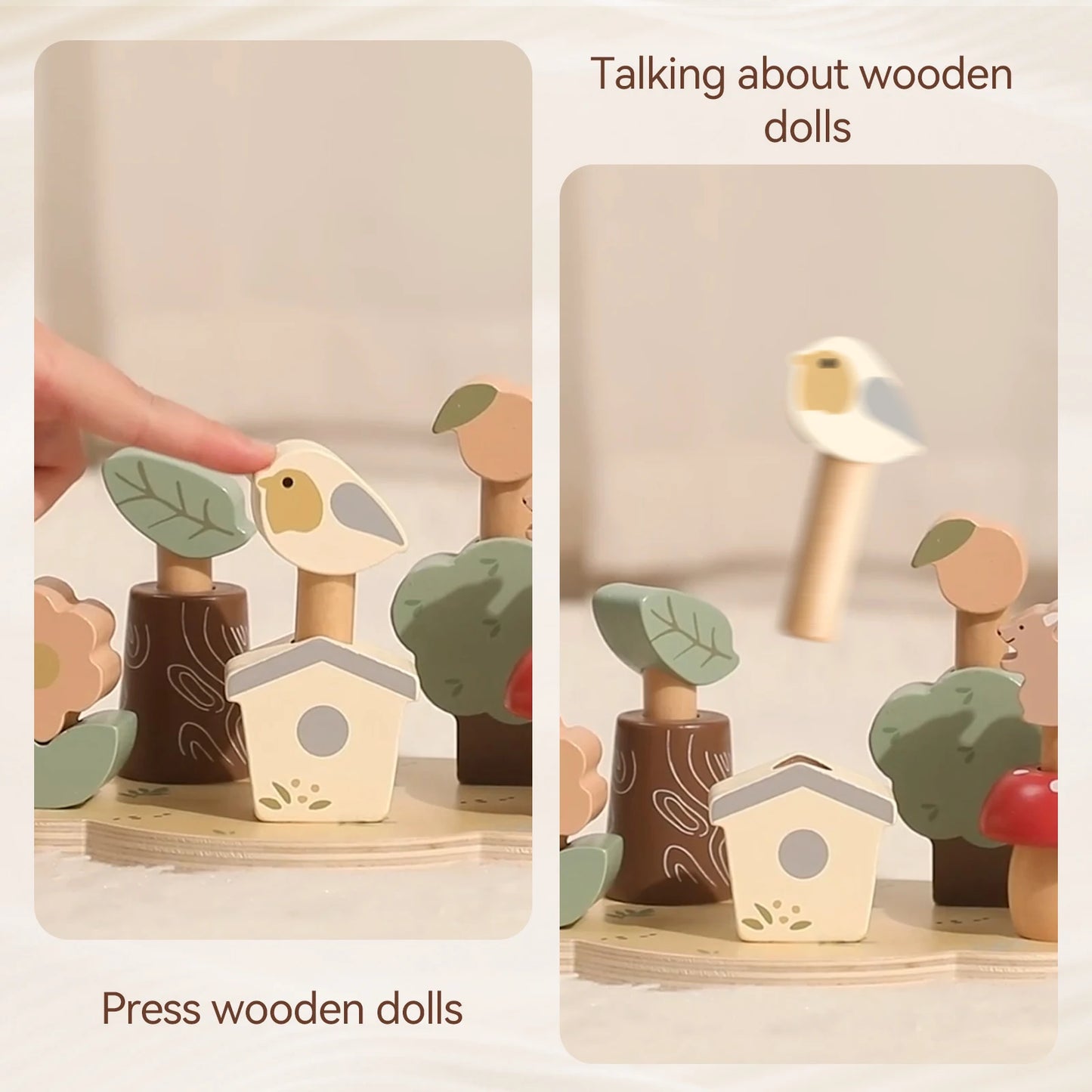 Baby Montessori Educational Toys Toddler Kids Creative Games Wooden Toys Set Plant Animal Funny Toys For 0-6 Year Old Children